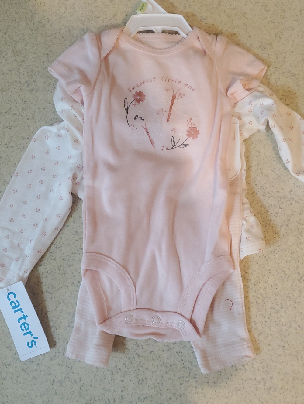 Carter's Light Pink Floral 3 Piece Set